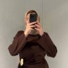 Elegant Women’s Black Abaya Jacket Dress, Zara Crepe Modest Dress, Long Sleeve Winter Abaya, Belted Waist Maxi Dress, 5 Colors