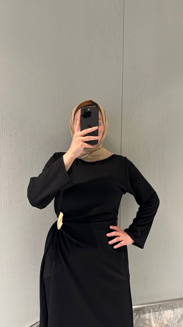 Elegant Women’s Black Abaya Jacket Dress, Zara Crepe Modest Dress, Long Sleeve Winter Abaya, Belted Waist Maxi Dress, 5 Colors
