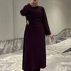 Elegant Women’s Black Abaya Jacket Dress, Zara Crepe Modest Dress, Long Sleeve Winter Abaya, Belted Waist Maxi Dress, 5 Colors