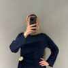 Elegant Women’s Black Abaya Jacket Dress, Zara Crepe Modest Dress, Long Sleeve Winter Abaya, Belted Waist Maxi Dress, 5 Colors