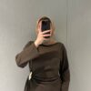 Elegant Women’s Black Abaya Jacket Dress, Zara Crepe Modest Dress, Long Sleeve Winter Abaya, Belted Waist Maxi Dress, 5 Colors