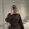 Elegant Women’s Black Abaya Jacket Dress, Zara Crepe Modest Dress, Long Sleeve Winter Abaya, Belted Waist Maxi Dress, 5 Colors