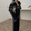 Women’s 3 Piece Knit Set, Elegant Trousers and Bodysuit Outfit with Matching Shawl, Modest Chic Two-Piece Look, One Size